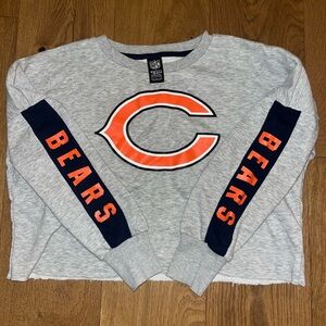 NFL Gray and Orange Chicago Bears Womens Cropped Sweatshirt